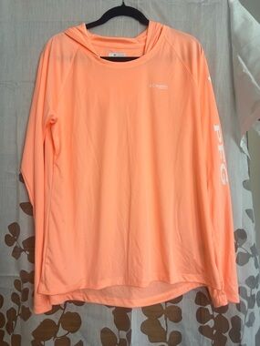 Columbia Peach Long Sleeve Hooded Sun Tee